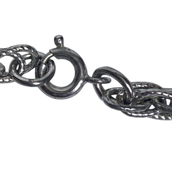 Vintage Avon Black Silver Tone Pendant Necklace Mod Mid Century Modern Statement - Picture 6 of 8